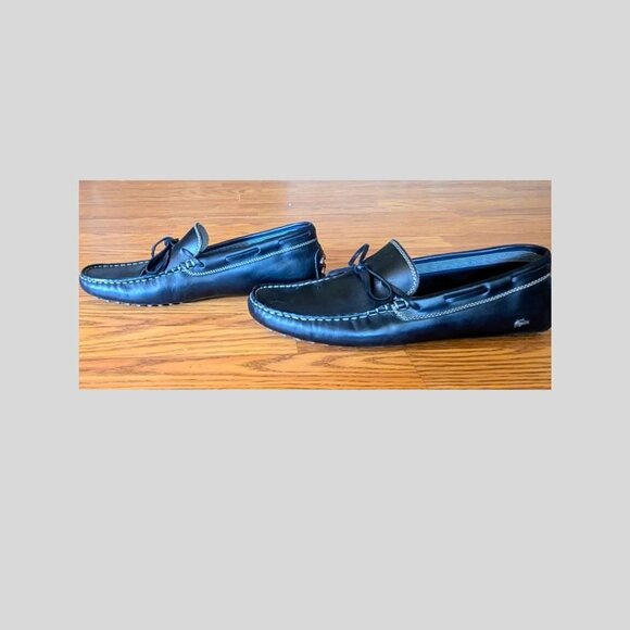 Lacoste Mens Black Leather Driving Loafers Size [add size] Casual Shoes main image 7
